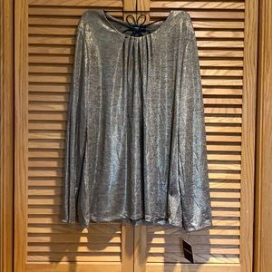 Silver long sleeve blouse
